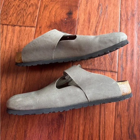 Betula By Birkenstock Boston Clogs Gray Leather Women’s 10 Men’s 8 Unisex Shoes - Picture 5 of 8